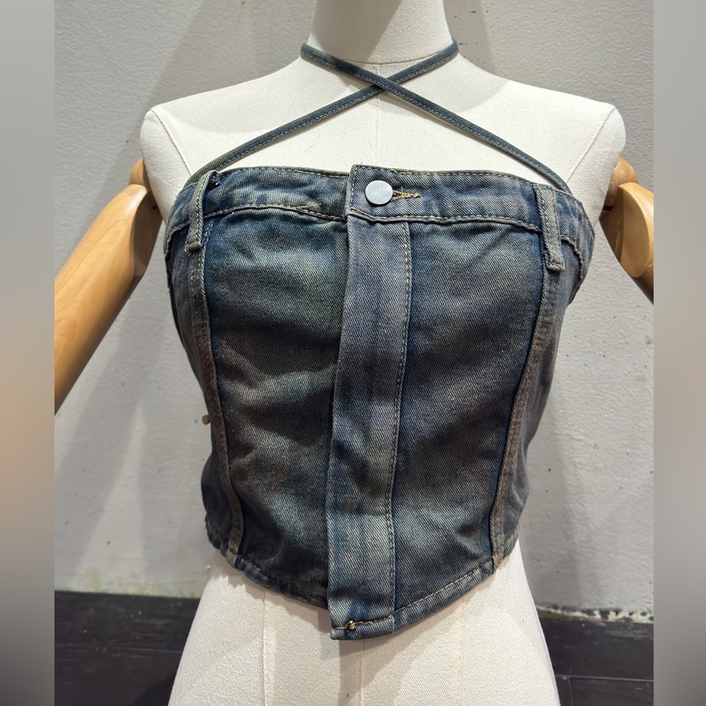 Denim Halter Top Women Jeans